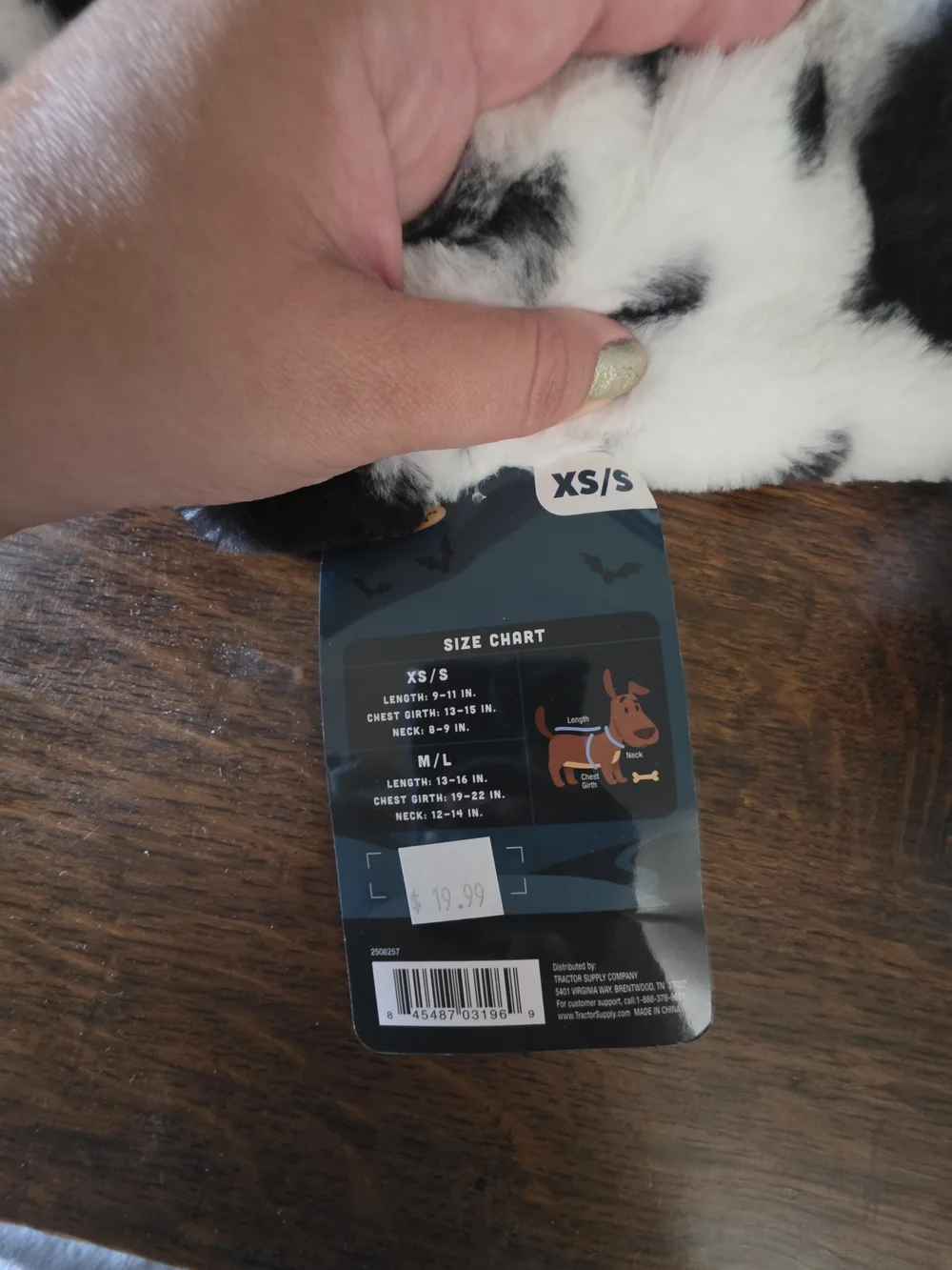Retriever Cow Dog Costume XS/S NWT